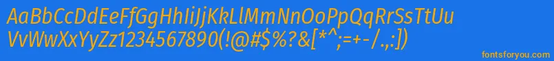 FirasanscondensedBookitalic Font – Orange Fonts on Blue Background