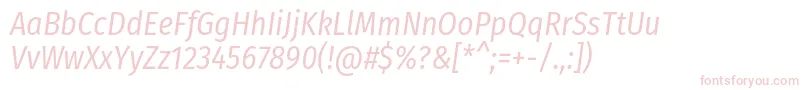 フォントFirasanscondensedBookitalic – ピンクのフォント