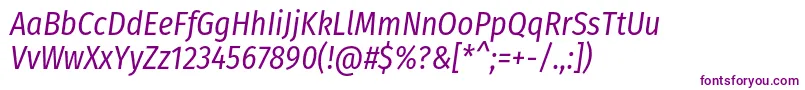 Шрифт FirasanscondensedBookitalic – фиолетовые шрифты