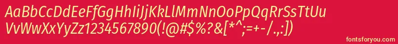 FirasanscondensedBookitalic Font – Yellow Fonts on Red Background