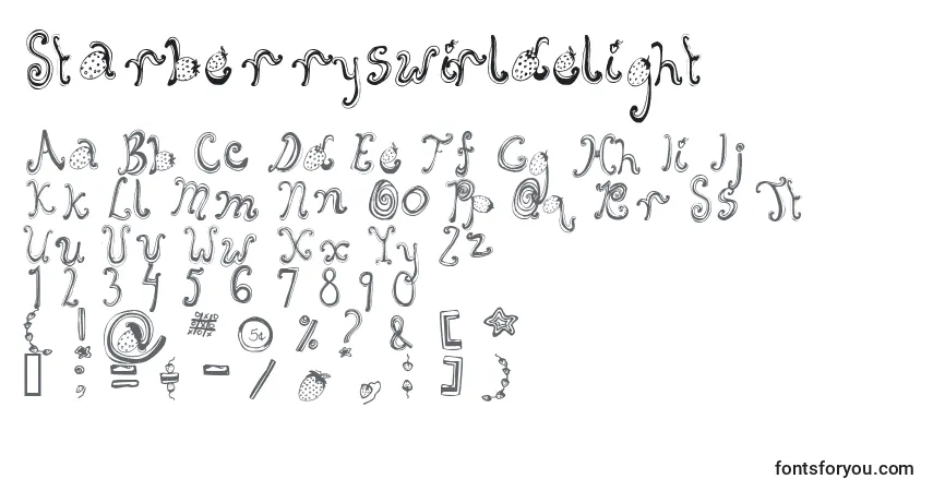 Schriftart Starberryswirldelight – Alphabet, Zahlen, spezielle Symbole