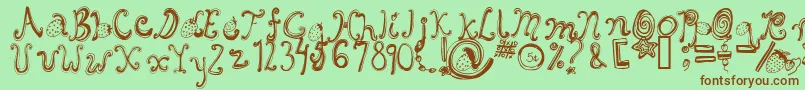 Starberryswirldelight Font – Brown Fonts on Green Background