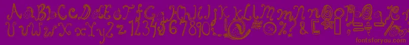 フォントStarberryswirldelight – 紫色の背景に茶色のフォント