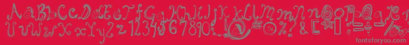 Starberryswirldelight Font – Gray Fonts on Red Background