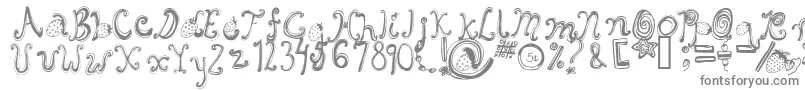 Starberryswirldelight-Schriftart – Graue Schriften auf weißem Hintergrund