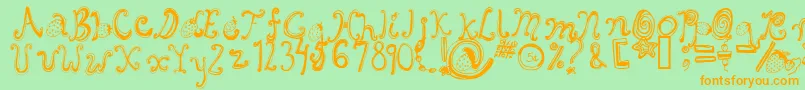 Starberryswirldelight Font – Orange Fonts on Green Background