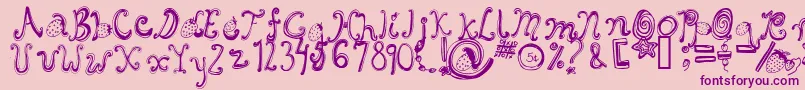 Подробнее о шрифте Starberryswirldelight Шрифт Starberryswirldelight – фиолетовые шрифты на розовом фоне