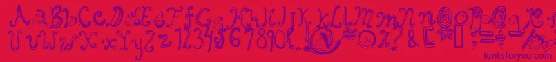 Starberryswirldelight Font – Purple Fonts on Red Background