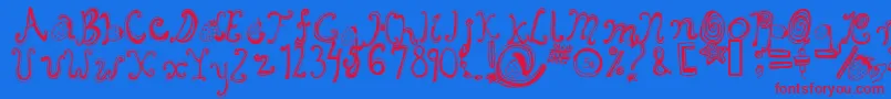 Starberryswirldelight Font – Red Fonts on Blue Background
