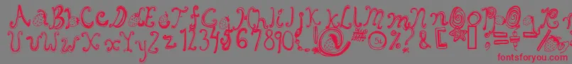 Шрифт Starberryswirldelight – красные шрифты на сером фоне