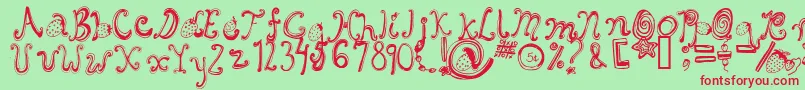 Starberryswirldelight Font – Red Fonts on Green Background