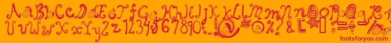 Starberryswirldelight Font – Red Fonts on Orange Background