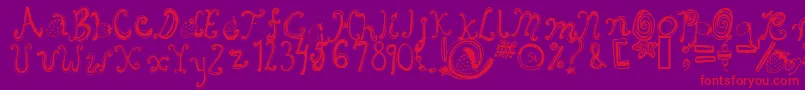 Starberryswirldelight Font – Red Fonts on Purple Background
