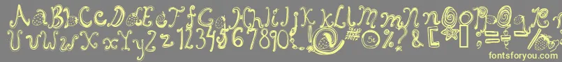 More about Starberryswirldelight Font Starberryswirldelight Font – Yellow Fonts on Gray Background
