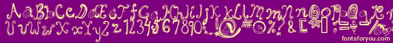 Police Starberryswirldelight – polices jaunes sur fond violet