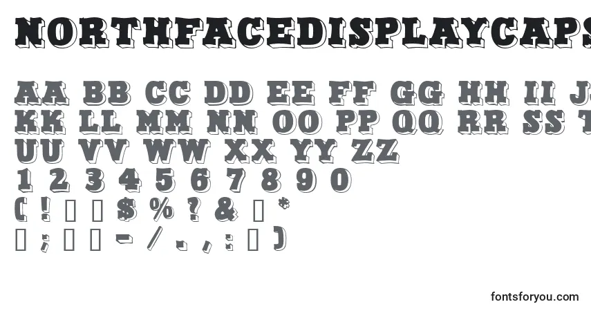 Czcionka Northfacedisplaycapsssk – alfabet, cyfry, specjalne znaki