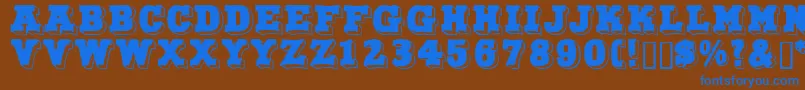 Northfacedisplaycapsssk Font – Blue Fonts on Brown Background