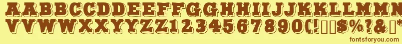 Northfacedisplaycapsssk Font – Brown Fonts on Yellow Background