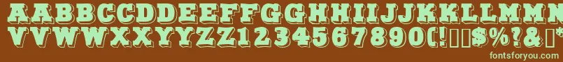 Northfacedisplaycapsssk Font – Green Fonts on Brown Background