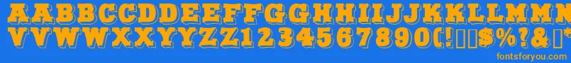 Northfacedisplaycapsssk Font – Orange Fonts on Blue Background