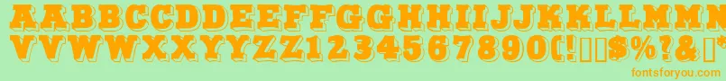 Northfacedisplaycapsssk Font – Orange Fonts on Green Background