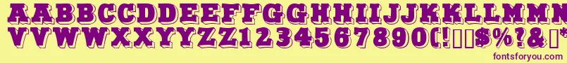 Northfacedisplaycapsssk Font – Purple Fonts on Yellow Background