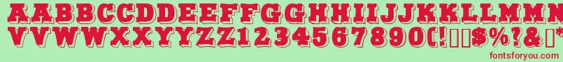 Northfacedisplaycapsssk Font – Red Fonts on Green Background