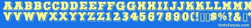 Northfacedisplaycapsssk Font – Yellow Fonts on Blue Background