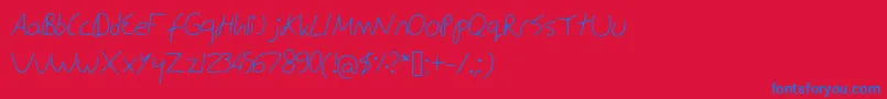 EdSnowden Font – Blue Fonts on Red Background