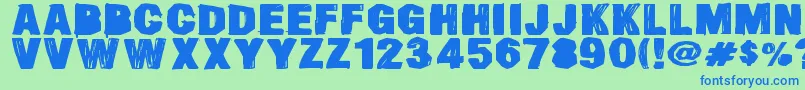 SmearedDsg Font – Blue Fonts on Green Background