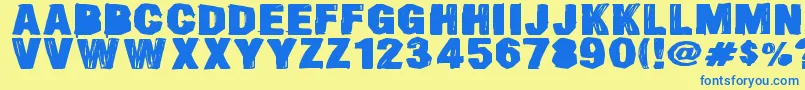 SmearedDsg Font – Blue Fonts on Yellow Background