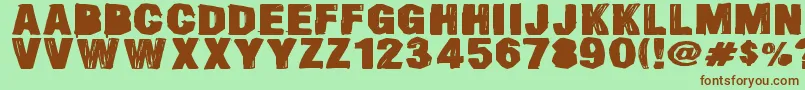 SmearedDsg Font – Brown Fonts on Green Background