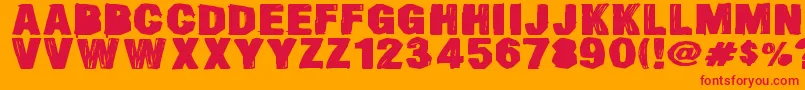SmearedDsg Font – Red Fonts on Orange Background