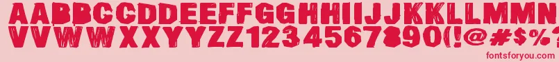 フォントSmearedDsg – ピンクの背景に赤い文字