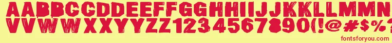 SmearedDsg Font – Red Fonts on Yellow Background