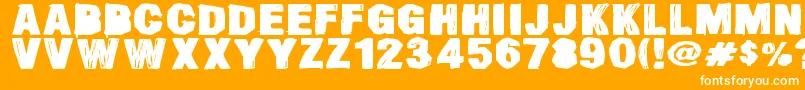 フォントSmearedDsg – オレンジの背景に白い文字