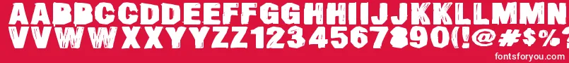 SmearedDsg Font – White Fonts on Red Background