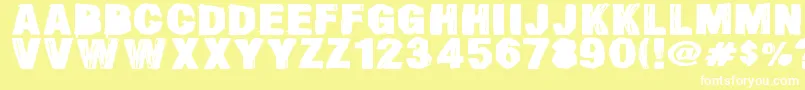 SmearedDsg Font – White Fonts on Yellow Background