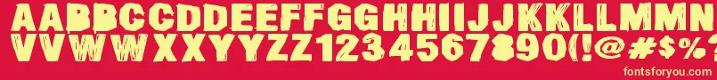 SmearedDsg Font – Yellow Fonts on Red Background