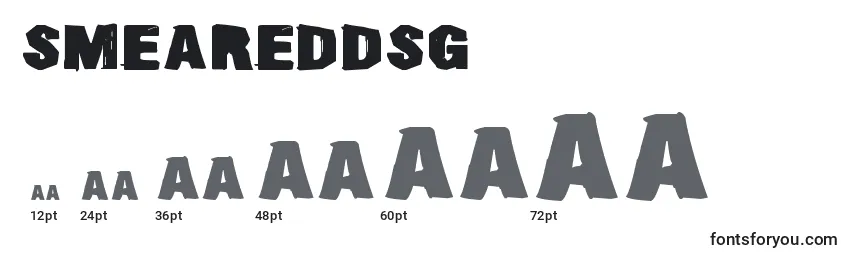Размеры шрифта SmearedDsg
