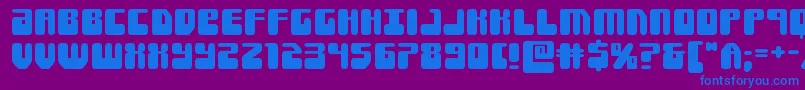 フォントForcemajeureexpand – 紫色の背景に青い文字