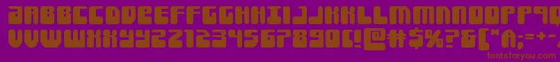 Forcemajeureexpand-fontti – ruskeat fontit violetilla taustalla