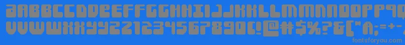 フォントForcemajeureexpand – 青い背景に灰色の文字
