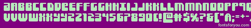 フォントForcemajeureexpand – 紫の背景に緑のフォント