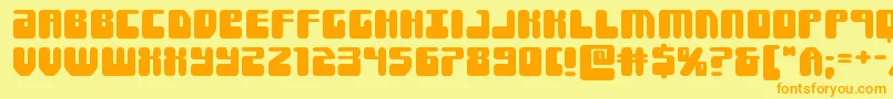 Forcemajeureexpand-Schriftart – Orangefarbene Schriften auf gelbem Hintergrund