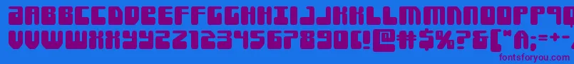 Forcemajeureexpand Font – Purple Fonts on Blue Background