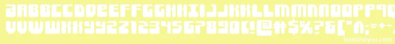 Forcemajeureexpand-fontti – valkoiset fontit keltaisella taustalla