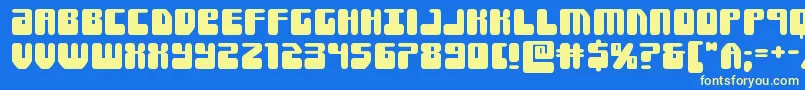 Forcemajeureexpand-fontti – keltaiset fontit sinisellä taustalla