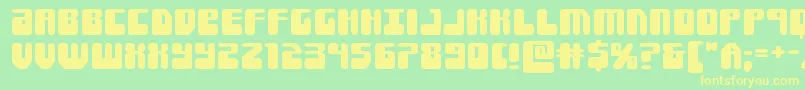 フォントForcemajeureexpand – 黄色の文字が緑の背景にあります