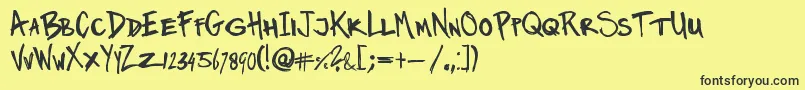 Twinmarker-Schriftart – Schwarze Schriften auf gelbem Hintergrund
